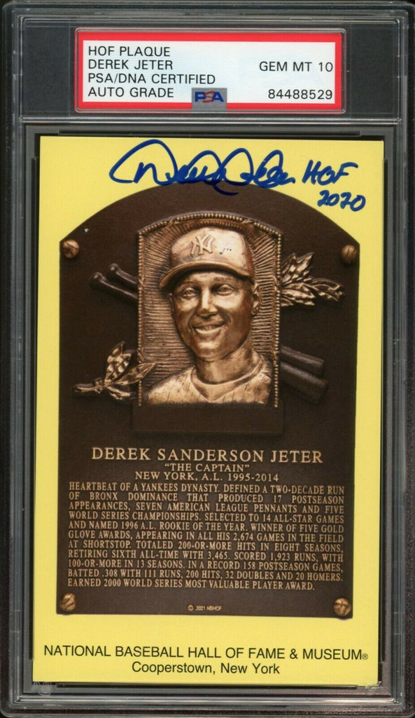 Derek Jeter Baseball Hall of Fame Plaque Postcard