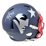 Ty Law New England Patriots Signed Full Size AMP Replica Speed Helmet JSA