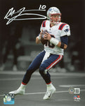 Mac Jones New England Patriots Signed Fanatics Away Spotlight 8x10 Photo BAS