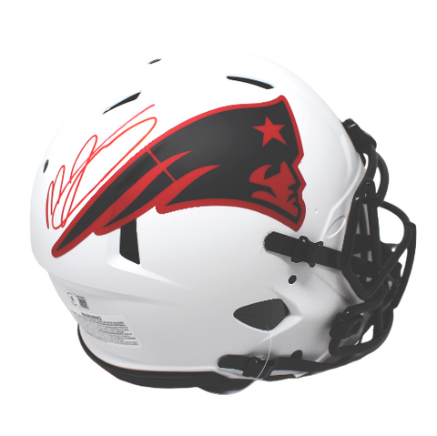 Mac Jones New England Patriots Signed Full Size Speed Authentic Lunar Helmet BAS