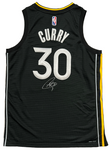 Stephen Curry Warriors Signed 75th Anniversary Black Swingman Nike Jersey BAS