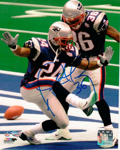 Lawyer Milloy New England Patriots Signed 8x10 Photo w/ Ty Law Pats Alumni