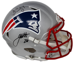 James White/Sony Michel NE Patriots FS Authentic Speed Signed Helmet Fanatics