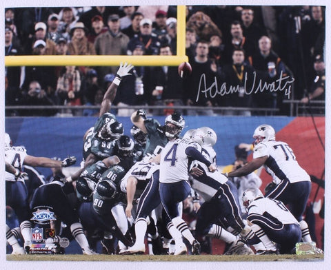 Adam Vinatieri New England Patriots Signed Autographed Snow Kick 16x20