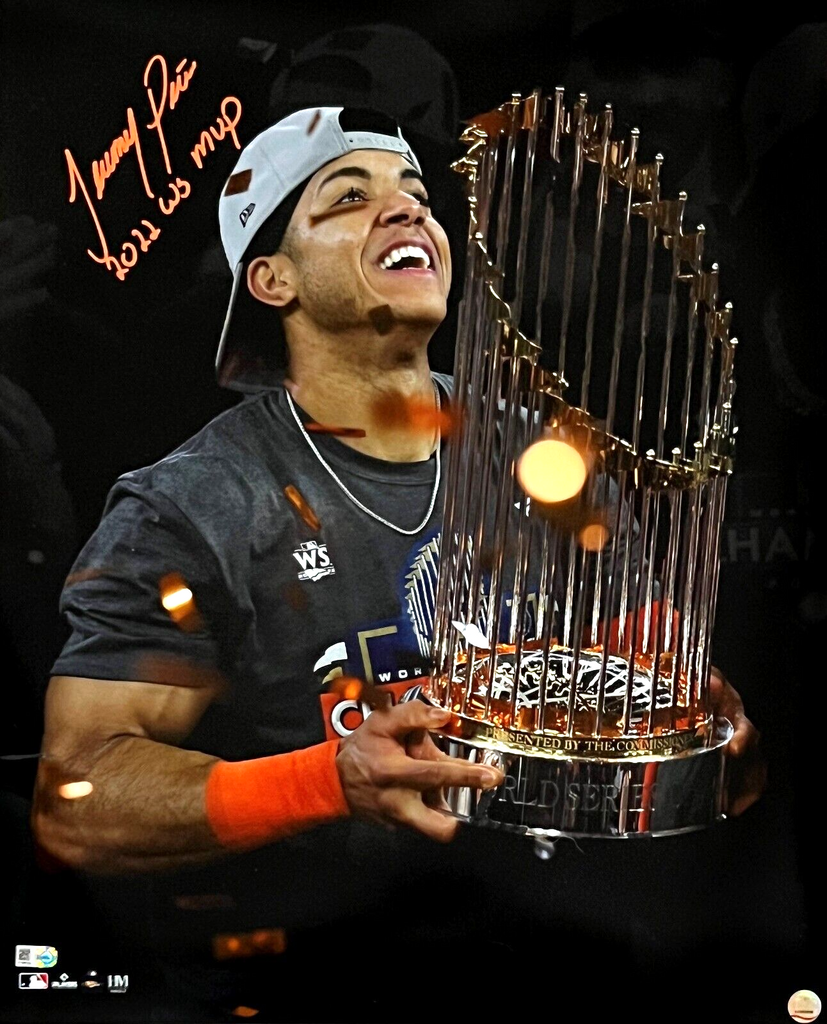 Jeremy Pena Houston Astros Autographed 2022 MLB World Series Champions 16  x 20 Framed Photograph