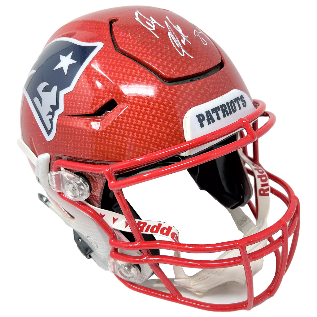 cracked football helmet Rob Gronkowski Patriots Signed Custom Hydro Cracked Ice Authentic Helm – Diamond Legends Online