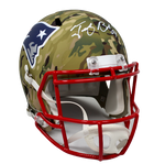 Tedy Bruschi New England Patriots Signed Full Size Camo Replica Speed Helmet PA