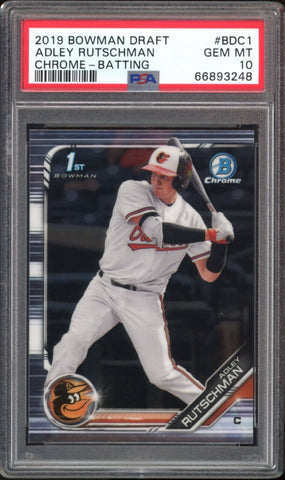 2019 Bowman Draft Chrome #BDC1 Aldey Rutschman RC Rookie Orioles PSA 10 GEM MINT