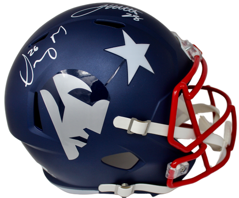 James White/Sony Michel New England Patriots Dual Signed AMP Helmet Fanatics