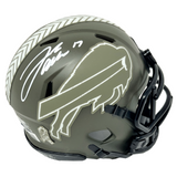 Josh Allen Buffalo Bills Signed Riddell Salute to Service Mini Helmet BAS