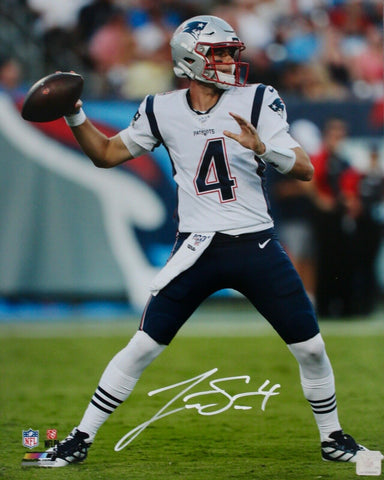 Jarrett Stidham New England Patriots Signed 16x20 Photo Throwing JSA