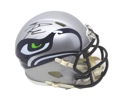 Russell Wilson Seattle Seahawks Signed Authentic AMP Mini Helmet Beckett BAS