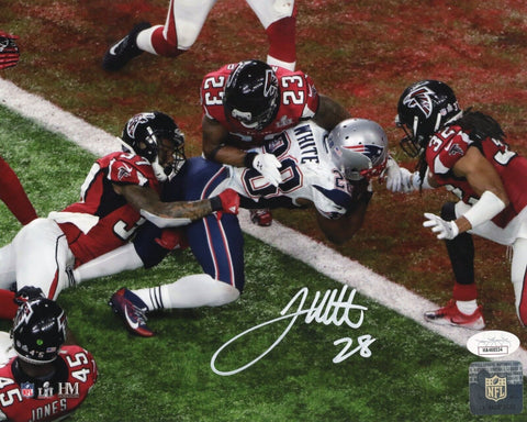 James White New England Patriots Signed Super Bowl LI GW TD 8x10 Photo JSA
