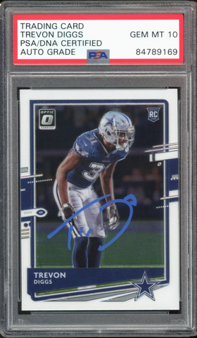 2020 Donruss Optic Rated Rookie Trevon Diggs RC On Card PSA/DNA Auto GEM MINT 10