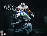 Ezekiel Elliott Dallas Cowboys Signed 16x20 Spotlight Hurdle Fanatics Photo BAS