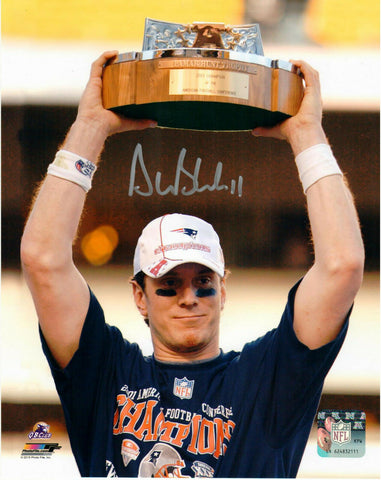 Drew Bledsoe New England Patriots Signed Autographed AFC Champ Trophy 8x10 Photo