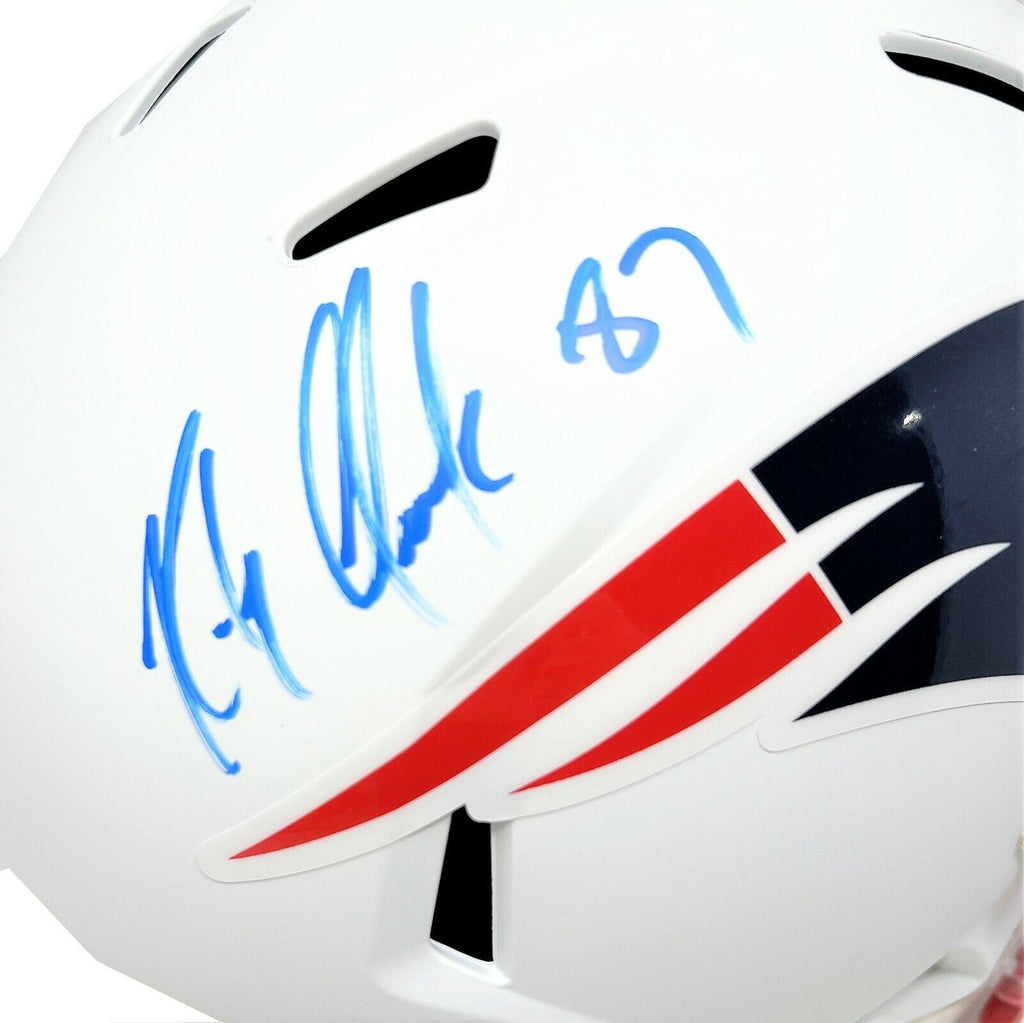 : Rob Gronkowski Autograph Helmet Patriots Replica Speed Flat  White - Autographed NFL Helmets : Collectibles & Fine Art