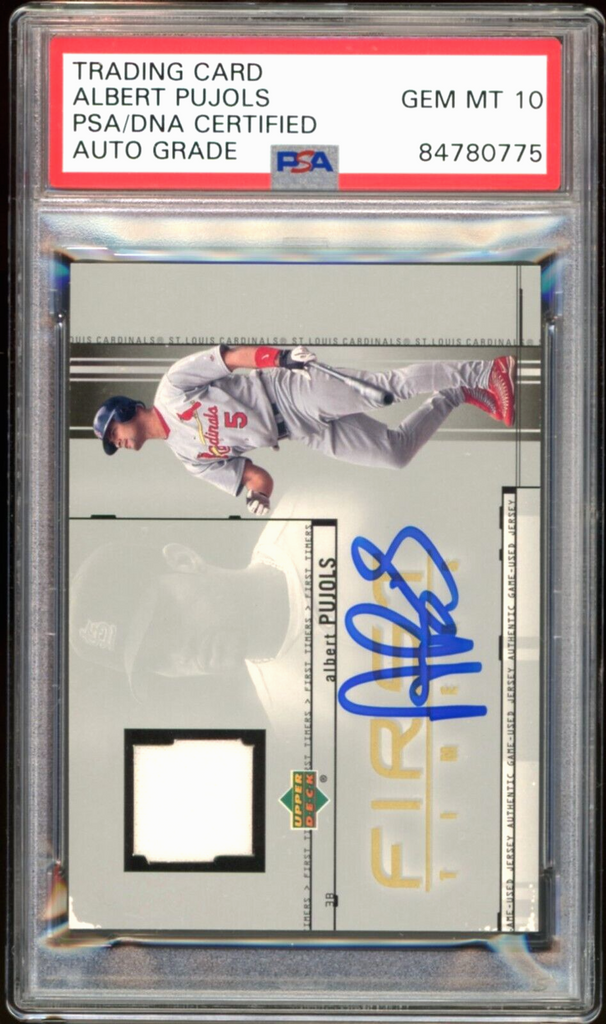 2002 UD First Timers Game Jersey Albert Pujols On Card PSA/DNA Auto GE –  Diamond Legends Online