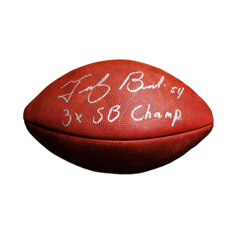 Tedy Bruschi New England Patriots Signed Official Football 3x SB Champ