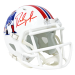 Randy Moss New England Patriots Signed Riddell Throwback Mini Helmet PSA