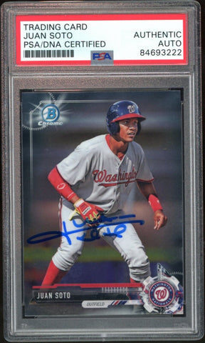 2017 Bowman Draft Chrome #BDC162 Juan Soto RC PSA/DNA Authentic Auto Padres