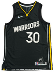 Stephen Curry Warriors Signed 75th Anniversary Black Swingman Nike Jersey BAS