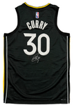 Stephen Curry Warriors Signed 75th Anniversary Black Select Nike Jersey PSA