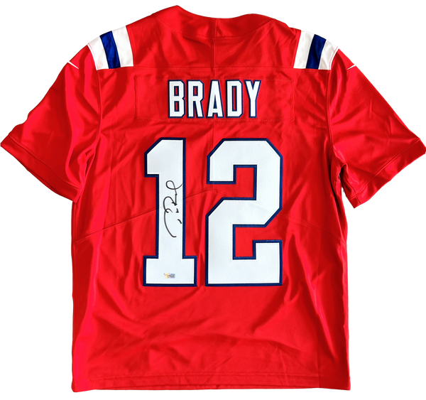 Authentic red shop tom brady jersey