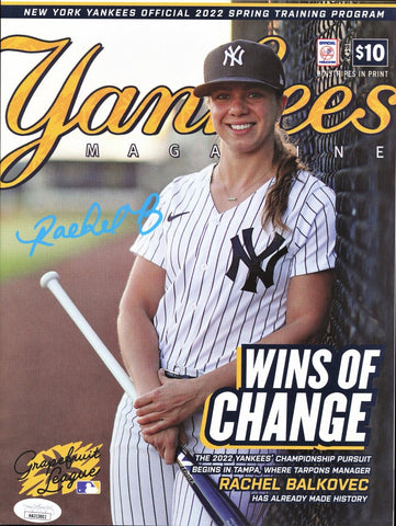 Rachel Balkovec NY Yankees Signed Yankees Magazine JSA - 1st Female Manager