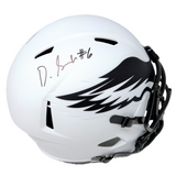 DeVonta Smith Philadelphia Eagles Signed Lunar Speed Replica Helmet BAS Beckett