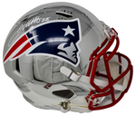 James White/Sony Michel New England Patriots Dual Signed Chrome Helmet Fanatics