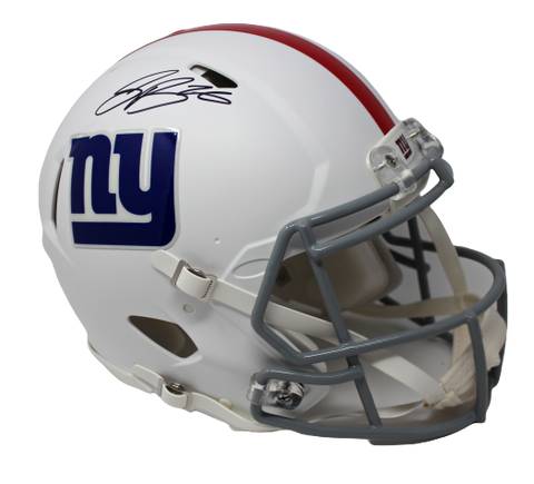 Saquan Barkley New York Giants Signed FS Flat White Authentic Helmet Beckett BAS