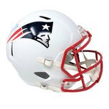 Mac Jones New England Patriots Signed Speed Replica Flat White Helmet BAS