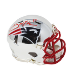 Julian Edelman New England Patriots Signed Riddell Chrome Mini Helmet JSA