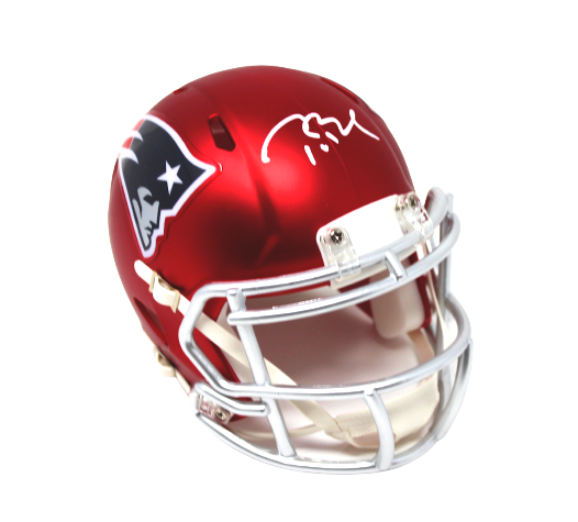 blaze football helmets Tom Brady New England Patriots Signed Riddell Real Blaze Mini Helmet F – Diamond Legends Online