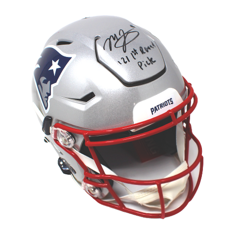 Mac Jones New England Patriots Signed Speed Flex 1st Rd Pick Insc Helmet JSA