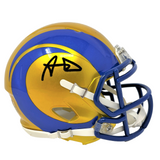 Aaron Donald Los Angeles Rams Signed Riddell Flash Mini Helmet JSA Witness