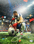Julian Edelman New England Patriots Signed SB LIII Confetti MVP 11x14 Photo PSA