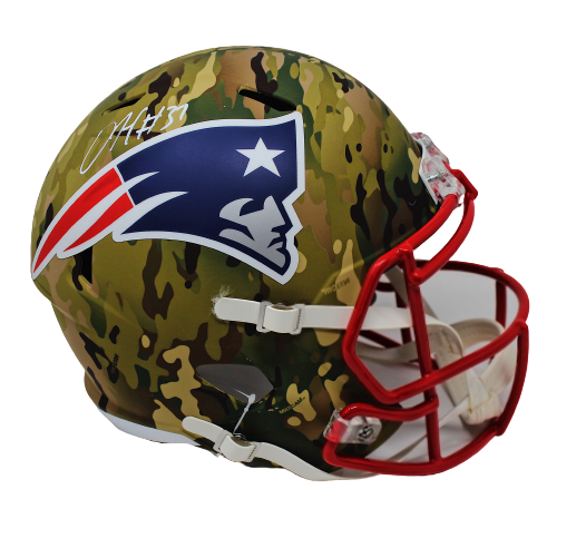 damien football helmet Damien Harris New England Patriots Signed Full Size Speed Camo Rep Hel – Diamond Legends Online