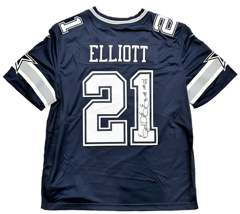 Ezekiel Elliott Dallas Cowboys Signed Nike Navy Limited Jersey BAS Beckett