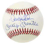 Mickey Mantle/Derek Jeter NY Yankees Dual Signed OMLB Baseball MLB JSA Letter