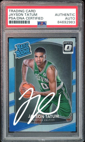 2017 Donruss Optic Rated Rookie Holo #198 Jayson Tatum RC PSA/DNA Auto Authentic