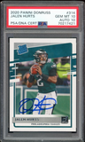 2020 Donruss Rated Rookie #314 Jalen Hurts On Card PSA 10/10 Auto GEM MINT