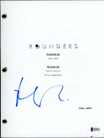 Matt Damon Rounders Authentic Signed Autograph Full Movie Script Beckett BAS