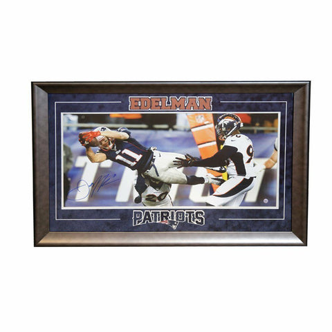 Julian Edelman New England Patriots Signed Autographed Panoramic Photo Framed