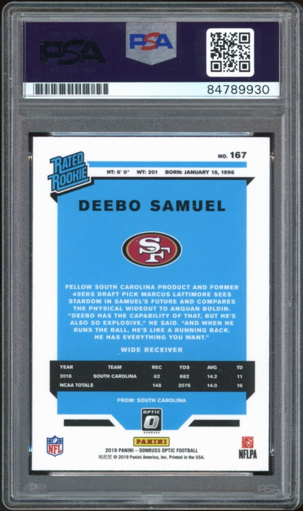 2019 Deebo Samuel Panini Donruss CANVAS RATED ROOKIE RC PSA 9 #317 San