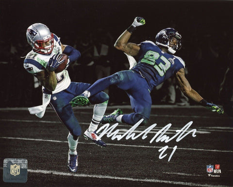Malcolm Butler Patriots Signed Super Bowl XLIX Int Spotlight 8x10 JSA