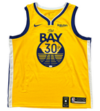 Stephen Curry Warriors Signed The Bay Gold Swingman Nike Jersey JSA LOA