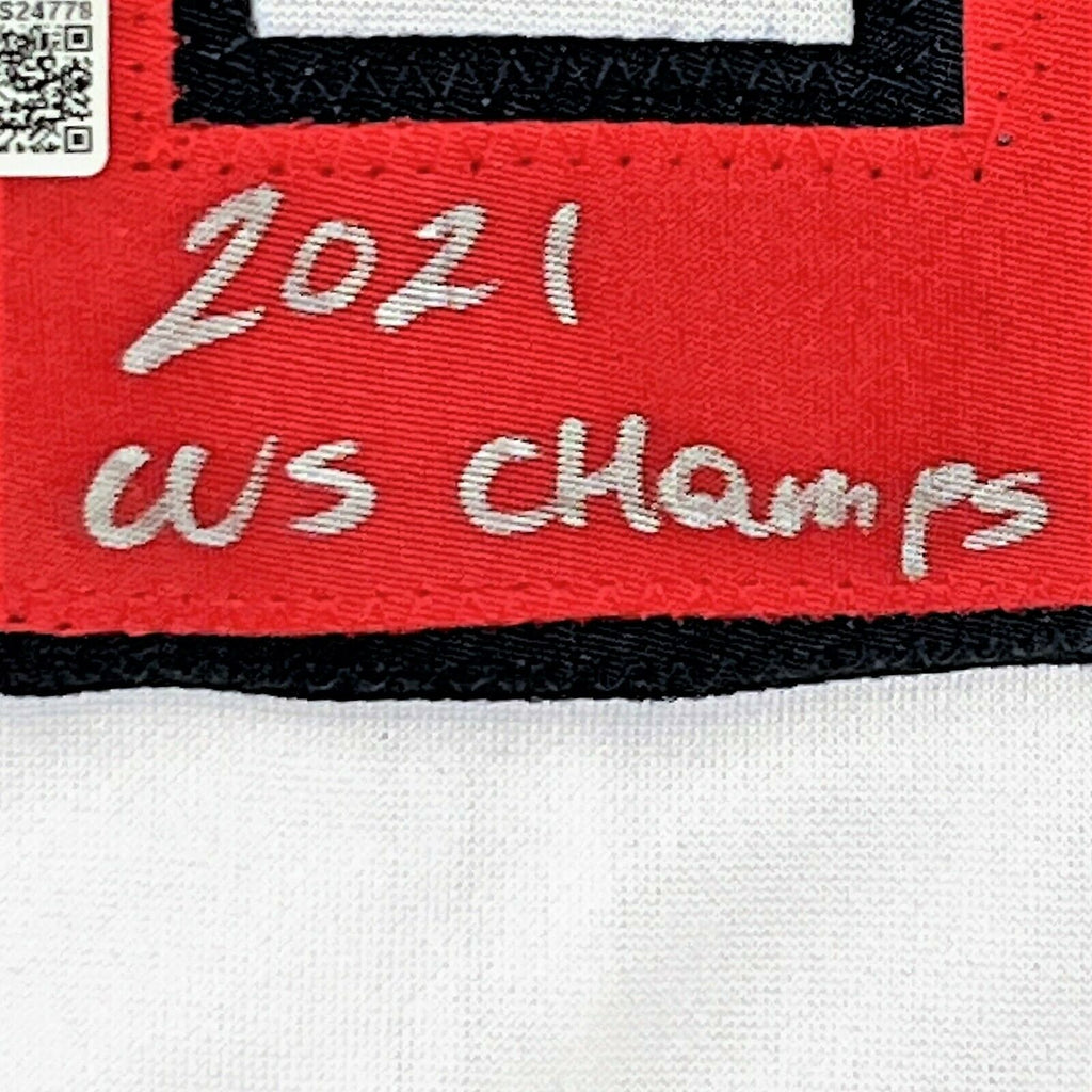 Ronald Acuna Jr. Braves Signed 2021 WS Champs Insc Authentic