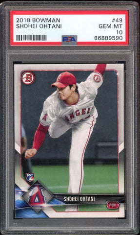 2018 Bowman #49 Shohei Ohtani RC Rookie Angels PSA 10 GEM MINT